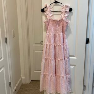 J. Marie Light Pink Smocked Maxi Dress